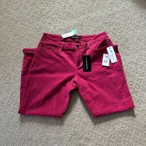 Prosperity Red/Burgundy Corduroy Boyfriend Pants. Size 12/32. NWT.